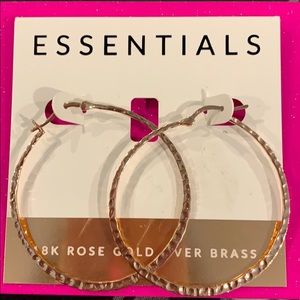 Essentials 18k gold over brass hoop earrings NWT